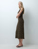 Mango Plisse Sleeveless Midi Dress In Brown Floral Print