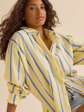 Vienna Striped Button Down Top