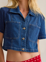 Eleanor Denim Button Up Top