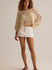 Josephine Crochet Sequin Poncho