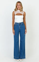 Blanche Top - Cut Out Lace Top in White