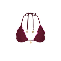Lettuce Edge Bralette Bikini Top - Sangria Spritz