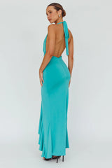 Zaphirah Halterneck Ruffle Dress Jade