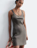 & Other Stories Mini Satin Slip Dress In Brown Mole