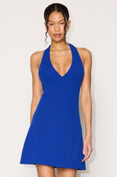 Brinley Cobalt Blue Halter Mini Dress
