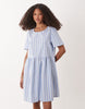 Jdy Short Sleeve Mini Dress In Light Blue Stripes