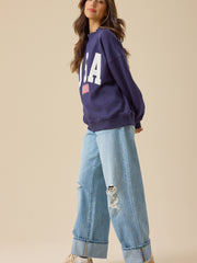 USA Embroidered Mock Neck