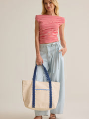 Charla Stripe Boat Neck Top