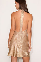 Dayna Gold Metallic Cowl Mini Dress