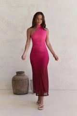 Unstoppable Moment Mesh Maxi Dress Plum