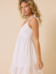 August Embroidered Mini Dress