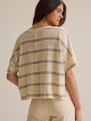 Dylan Striped V-Neck Top