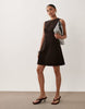 Nobody'S Child Petite Vicky Cotton Cord Sleeveless Pinafore Mini Dress In Brown