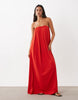 Bandeau Maxi Dress In Red