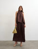 Topshop Halter Neck Voluminous Blouson Maxi Dress In Chocolate