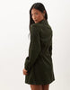 Nobody'S Child Petite Montego Cord Button Through Pocket Detail Shirt Mini Dress In Dark Green