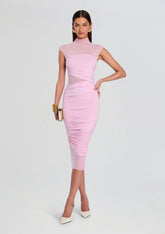 Tabitha Mesh Ruched Midi Dress