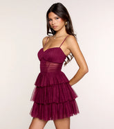 Karis Glitter Mesh Ruffle Mini Dress