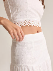 Hayes Eyelet Midi Skirt