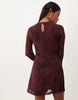 Nobody'S Child Petite Kiera Mesh Boat Neck Mini Dress In Burgundy Floral