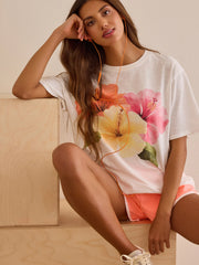 Hibiscus Floral Graphic Tee
