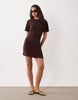 Cotton On Boxy Side Tuck T-Shirt Dress In Dark Oak
