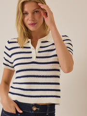 Bowie Stripe Knit Polo