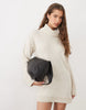 Brave Soul Knitted Roll Neck Mini Dress In Oatmeal