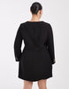 Vero Moda Curve Long Sleeve Button Cuff Detail Mini Dress In Black