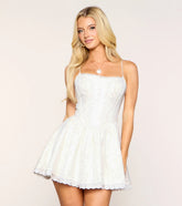 Garden Lace Floral Corset Skater Dress