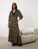 Miss Selfridge Spun Maxi Tea Dress With Lace Trim In Dark Floral