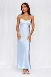 123 PROM The Samara Satin Maxi Dress Blue