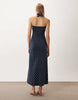 Miss Selfridge Halterneck Maxi Dress In Navy Polka Dot Print