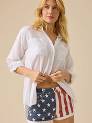 Mary American Flag Denim Shorts
