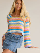 Kaiya Striped Open Weave Sweater