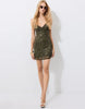 Stradivarius Rhinestone Short Dress In Khaki