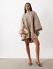 The Dolls House Circa Lorena Premium High Neck Open Back Floaty Mini Dress In Mink