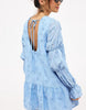 Na-Kd Sleeve Detail Deep Back Dress In Light Blue