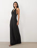 True Decadence Pleated Halterneck Midaxi Dress In Black