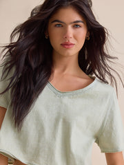Vera Cropped Lace Tee