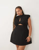 Asos Luxe Curve Ruched Bust Structured Mini Dress In Black