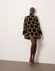 Arrange Embellished Spot Long Sleeve Mini Dress In Gold
