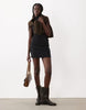 Cotton Rib Mini Dress In Black