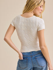 Blaire Short Sleeve Seamless Floral Tee