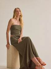 Merit Linen Stripe Midi Skirt