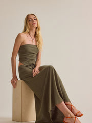 Merit Linen Stripe Midi Skirt