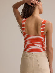 Everlee Stripe Twist Knot Tank