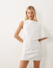 Yas Woven Mini Dress With Draping Shoulder Detail In White