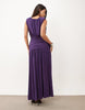 Power Shoulder Sleeveless Maxi Dress In Plum
