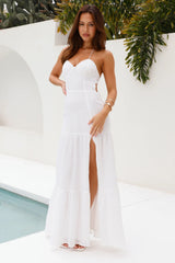 EVY LUNA Pure Excitement Halter Maxi Dress White